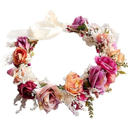 Bröllop Brud Blomsterkrans Tärna Ros Blomstergirlang Strand Huvudbonad Med Band Fotorekvisita
