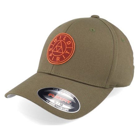 Wild Spirit - Green flexfit Czapka Z Daszkiem - Logo Basic Mountain Olive Flexfit Wooly Combed @ Hatstore