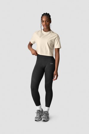 ICANIWILL - Everyday Cotton Cropped T-shirt Cream - Naiset - Treenivaatteet ICIW:ltä