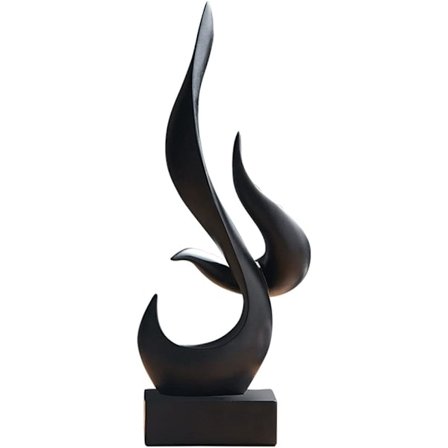 Minimalistinen hartsi patsas, abstrakti koriste-esine, tyylikäs pöytäkoriste, patsas kirjahyllyyn, olohuoneeseen, hotelliin, baariin, musta