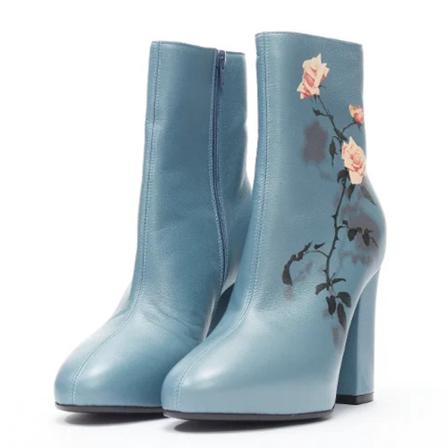 Dries van Noten Pre-owned, Pre-owned Leather boots Blauw, Dames, Maat:36 EU,leer,print