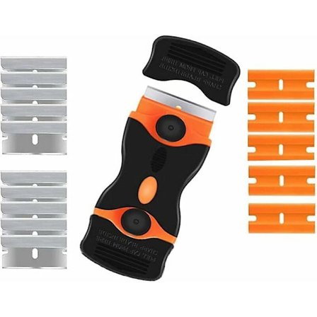 Höstkampanj, Keramisk Spisbladsskrapa, Glaskrapa, med 10 st Metallblad och 5 st Plastblad, Glaskrapa, för Fönsterputsning, Ta Bort L