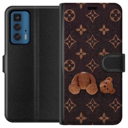 Yhteensopiva Lompakkokotelo Motorola Motorola Edge 20 Pro Graafinen monogrammikuvio, jossa taiteellisesti muotoiltu nalle