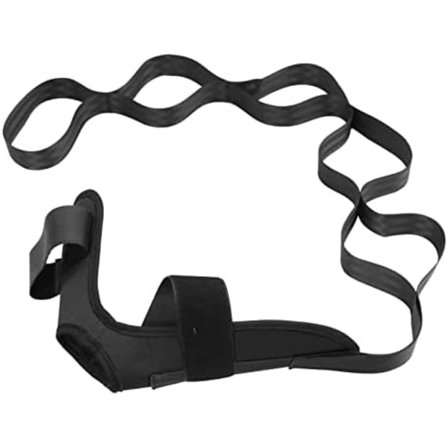 Yoga stretch strap sort, ankel ligament stretch strap med løkke, ligament stretch strap, blød benstrækker, egnet til plantar fasciitis, fitness ben