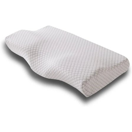Ergonomic Memory Foam Pillow - Hypoallergenic Breathable Removable and Washable Neck Support - Grey