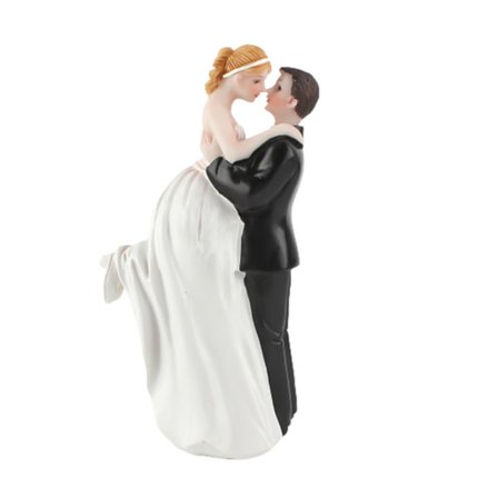 Modekage Topper Dukker Brud Og Grooms Resin Figurer Ornament Bryllup Dekoration