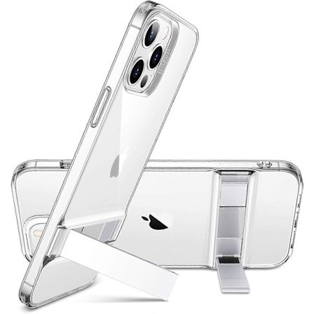 Metallinen jalusta yhteensopiva iPhone 12 -kuoren/iPhone 12 Pro -kuoren kanssa [Kaksisuuntainen jalusta] [Vahvistettu pudotussuoja] Joustava TPU-