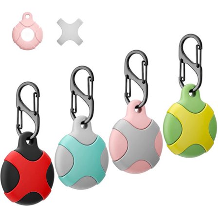 4-pakkaus silikonikotelo Apple AirTagille avaimenperällä, vedenpitävä,