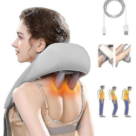 Massasjeapparat for nakke og skuldre med varme, nakke- og ryggmassasjeapparat - yuhao