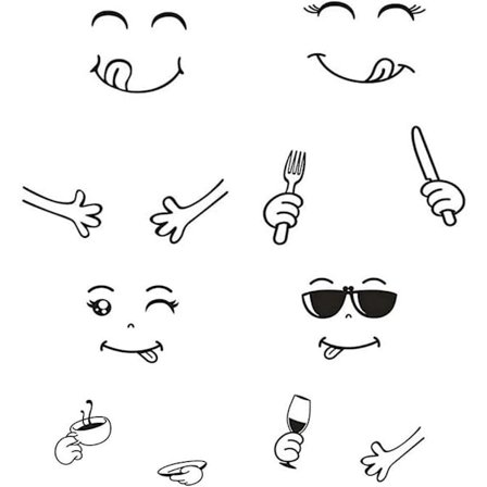 Kjøleskapsmagneter, 4 blad smilende avtakbare kjøleskapsmagneter kjøkken kjøleskap veggdekaler kjøleskapsdekaler for kjøkkendekor