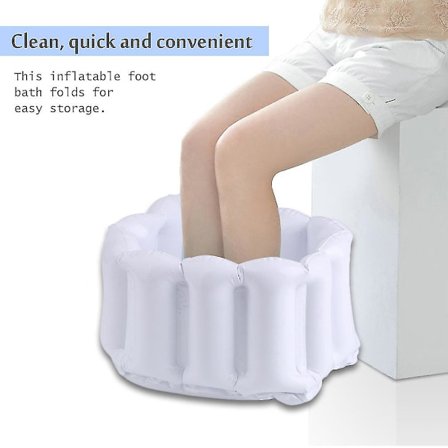 Ilmatäytteinen jalkakylpyallas ulkoilmaan, retkeilyyn ja vaellukseen