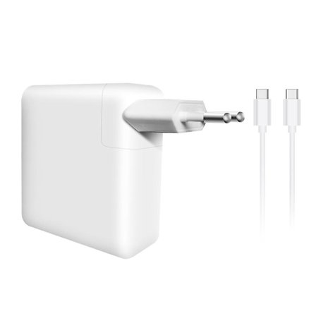 87w Type-c power för bärbar dator Högeffektiv nätadapter Usb-c- power med typ-c-kabel Eu-kontakt Vit Eu-kontakt