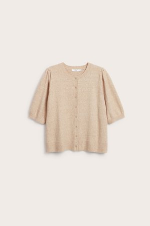 Kappahl | Kortermet cardigan med puffermer | Beige
