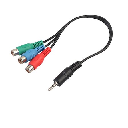 3,5 mm AUX - RCA-komponenttikaapeli (vihreä, sininen, punainen) YPbPr RCA-sovitin
