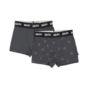Molo 2-Pack Space Hands Justin GOTS Boxers 92/98 cm - Underwear - 92/98 cm - Grey
