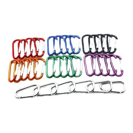 Mini karbinhake i aluminiumlegering, flerfärgad nyckelring med litet klättringsspänne för resor, belastningskapacitet 5 kg