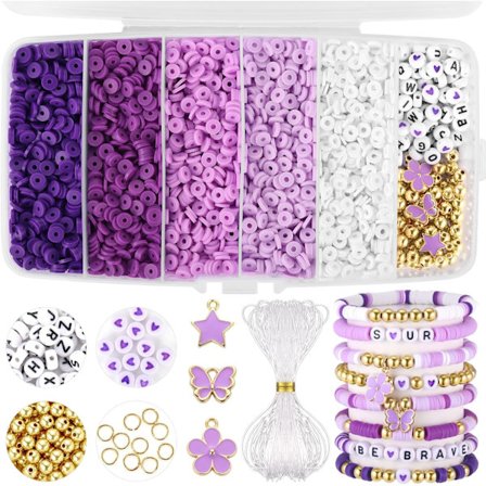 Violetit savihelmet, violetit helmet korujen valmistukseen, 5000 kpl Heishi-helmiä ystävyysrannekoruihin