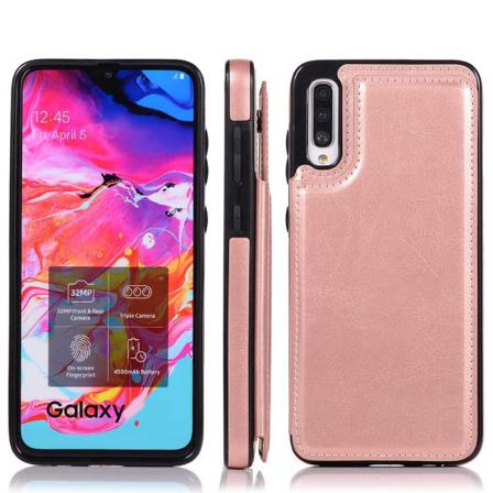 Samsung Galaxy A50 - Skal med Korthållare Roséguld
