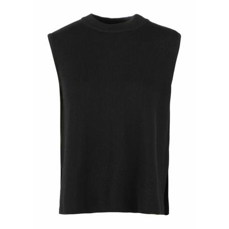 Stenströms Blank knit vest merino Sort, Dame Veste