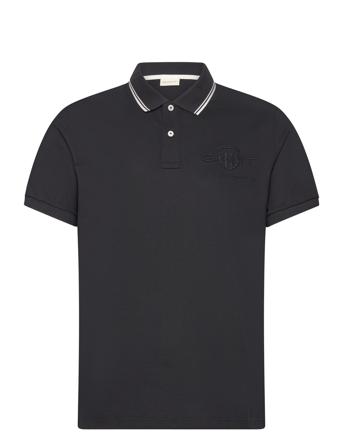 Contrast Tipping Ss Pique Polo Black GANT