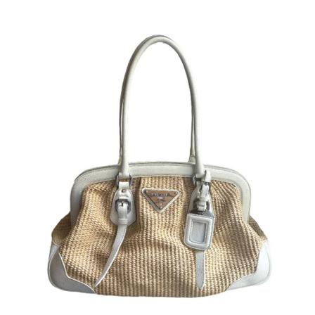 Prada Vintage, Pre-owned Raffia handbags Beige, Dames, Maat:ONE Size