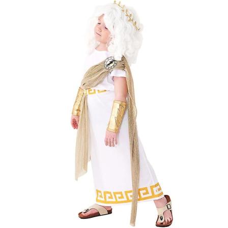 Carnival Halloween Boy Kreikkalainen farao-viitta puku arabisheikki Toga Pelottava cosplay-juhlamekko White XS