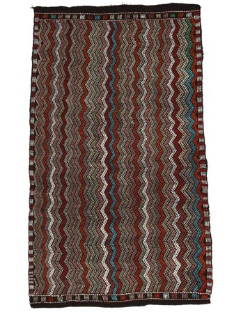 Handgewebt Kelim Vintage Türkei 187X310 Vintage Wollteppich Braun/Dunkelrot