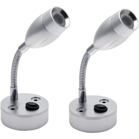 2x 3V LED Spot Leselampe Bryter Bobil Van Caravan VAN Båt Bobil Lys Varm Lys 2-pakning