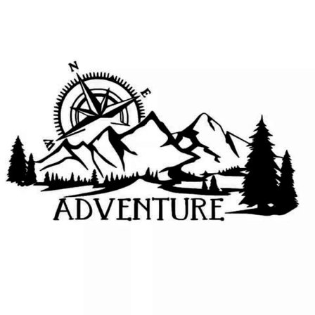 SUV Truck Tradition Record Klistermärke med Riktning Berg Plan