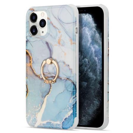 Skal Med Ringhållare Iphone 13 Pro Max Marmor Blå