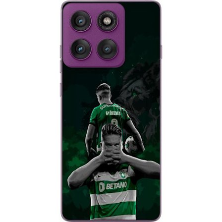 Yhteensopiva Puhelinkuori Motorola Edge 60 Pro Neonmotiivi, jossa teksti "Gaming is in my DNA" sinisenä ja punaisena tiiliseinällä, jossa loistava DNA