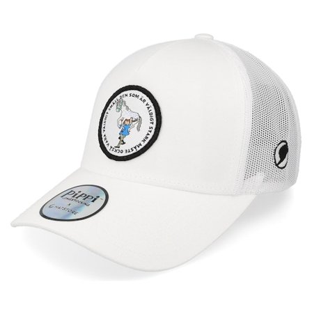 Pippi Långstrump - Vit trucker Keps - Pippi Stark Quote White Trucker @ Hatstore