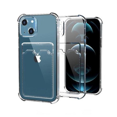 iPhone 13 TPU Shockproof Protective Wallet Case Transparent