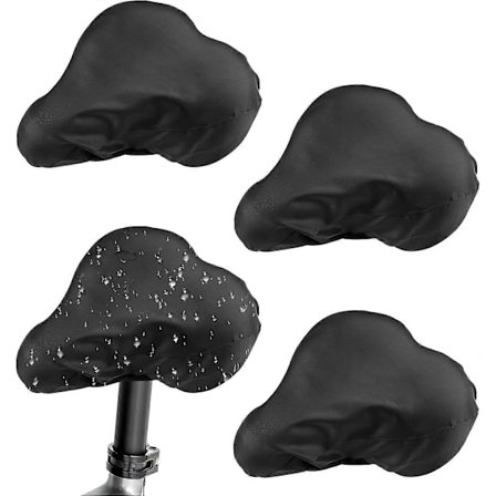 Cykel sadelbetræk, vandtæt solbeskyttelse regnslag med elastikbånd til at beskytte din cykelsadel (Sort, Generel, 23*28cm, Polyester)