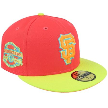New Era - NFL Červená fitted Kšiltovka - New York Giants Mirage 59FIFTY Lava/Cyber Yellow/Neon Orange Fitted @ Hatstore