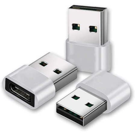 USB til USB C Adapter [3-pakning], USB Adapter, USB A til USB C, iPhone Ladekontakt, USB C Kontaktomvandler for iPhone_xx