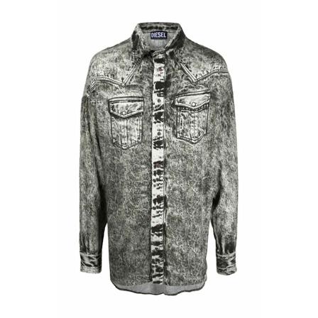 Diesel, Denim Shirts Zwart, Heren, Maat:S