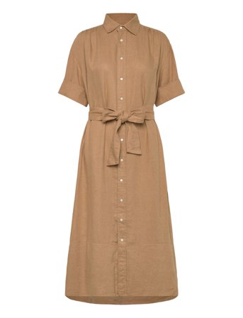 Belted Linen Shirtdress Beige Polo Ralph Lauren