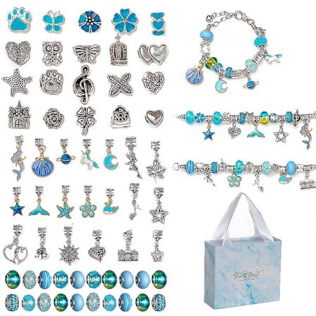 DIY-smykkersett for armbånd med avstandsperler, anheng og tilbehør