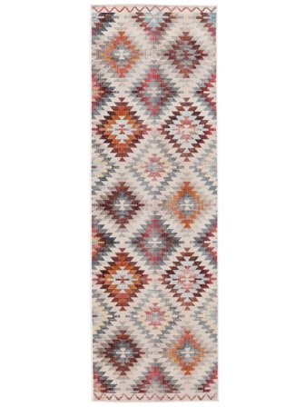 Kerala Lavable 80X250 Petit Rouge/Multicolore Couloir Tapis