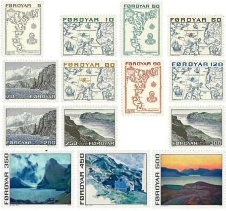 Færøerne 1975 - AFA 1-14 - Postfrisk sæt