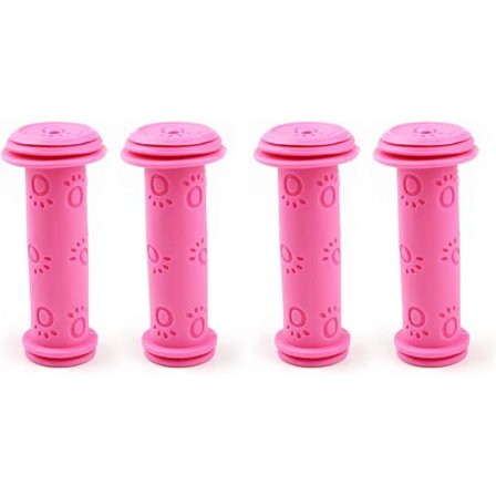 2 par cykelstyrgreb scooter styrgreb skridsikre gummisvampegreb til BMX/MTB/drenge og pigebørns løbehjul cykler (Pink)