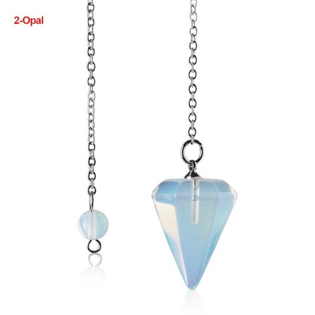 Naturlig helande ädelstenshänge smycken Reiki Pyramid Sexkantig pendel Kedjehänge amulett