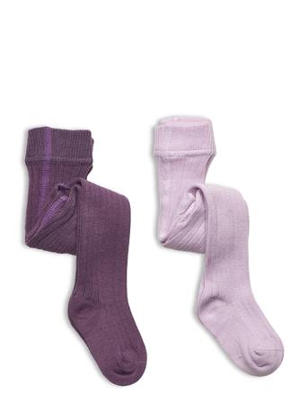 Stocking - Solid Rib 2-Pack Socks & Tights Tights Liila Minymo