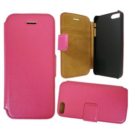 Iphone 5 / 5s / Se - Eco-läder Snyggt Mobilplånbok - Rosa Rosa