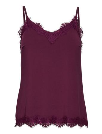 Strap Top W. Lace Bluse Ærmeløs Lilla Coster Copenhagen