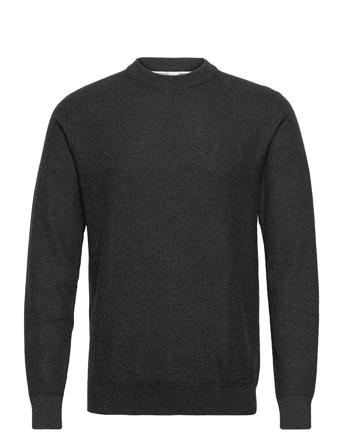Slheklon Ls Knit Crew Camp Black Selected Homme