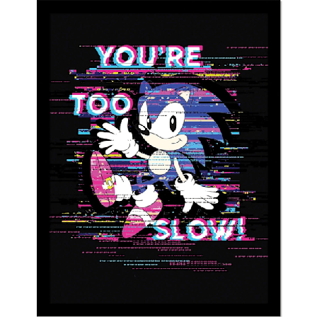 Sonic The Hedgehog You Are Too Slow Inramad Poster 40cm x 30cm B