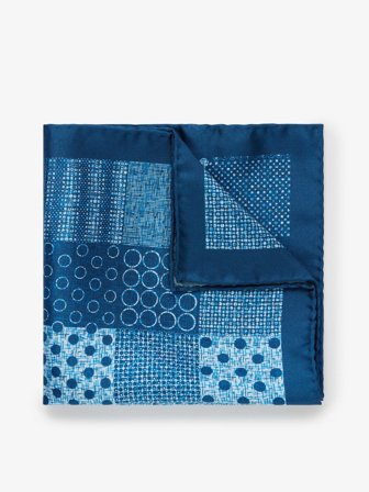 John Henric Men's Blue Pocket Square Dot Size Onesize