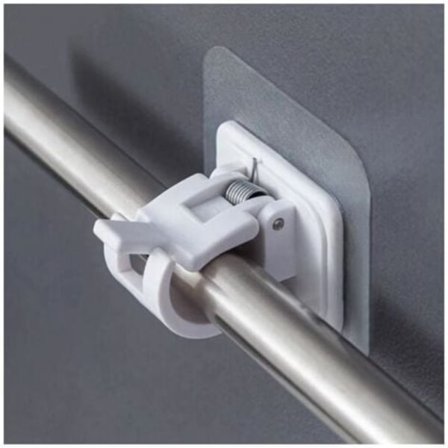 Sett med 2 selvklebende, hvite gardinstangholdere - Holder for gardiner.pa